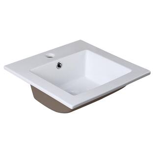 Fresca Allier 16 in. Drop-In Ceramic Bathroom Sink in White with Integrated Bowl FVS8118WH