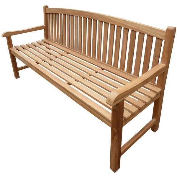 Seven Seas Teak Buenos Aires Oval Outdoor Teak Wood Patio Bench，6 Foot