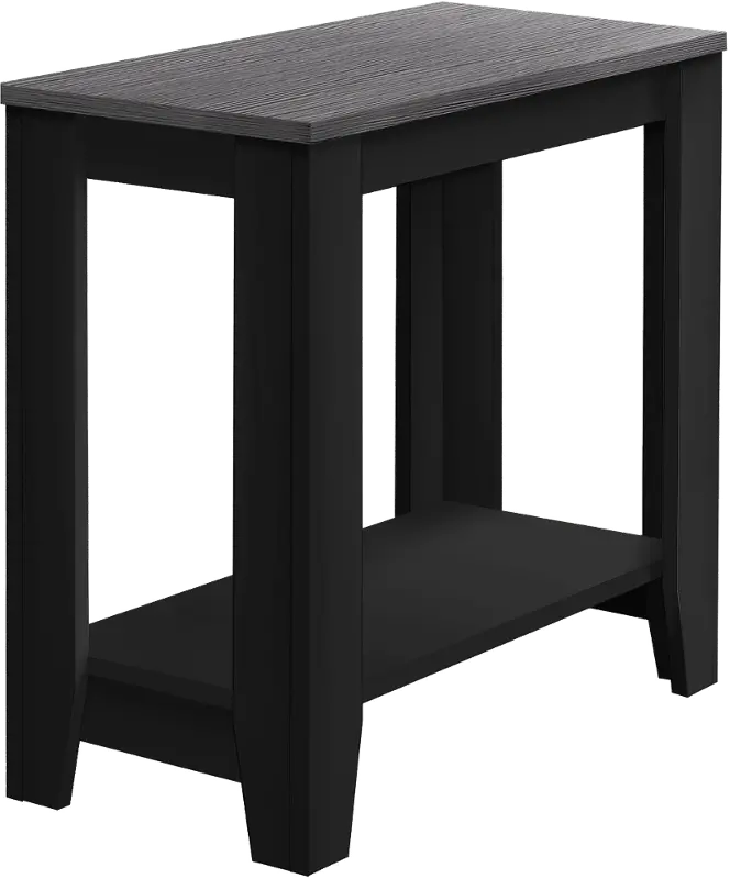 Milford Black Side Table with Gray Top