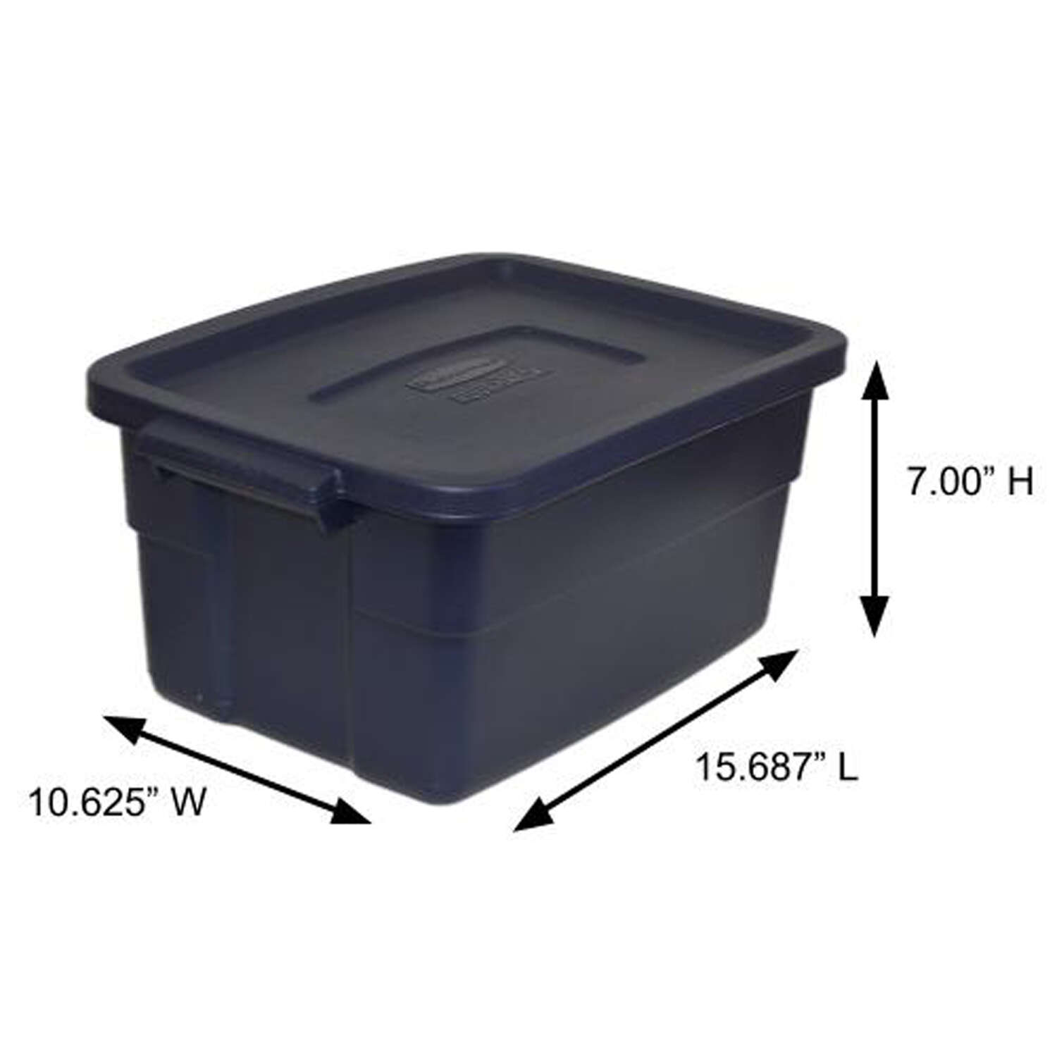 Rubbermaid Roughneck 3 gal Black/Gray Storage Box 7 in. H X 10.3 in. W X 15.687 in. D Stackable