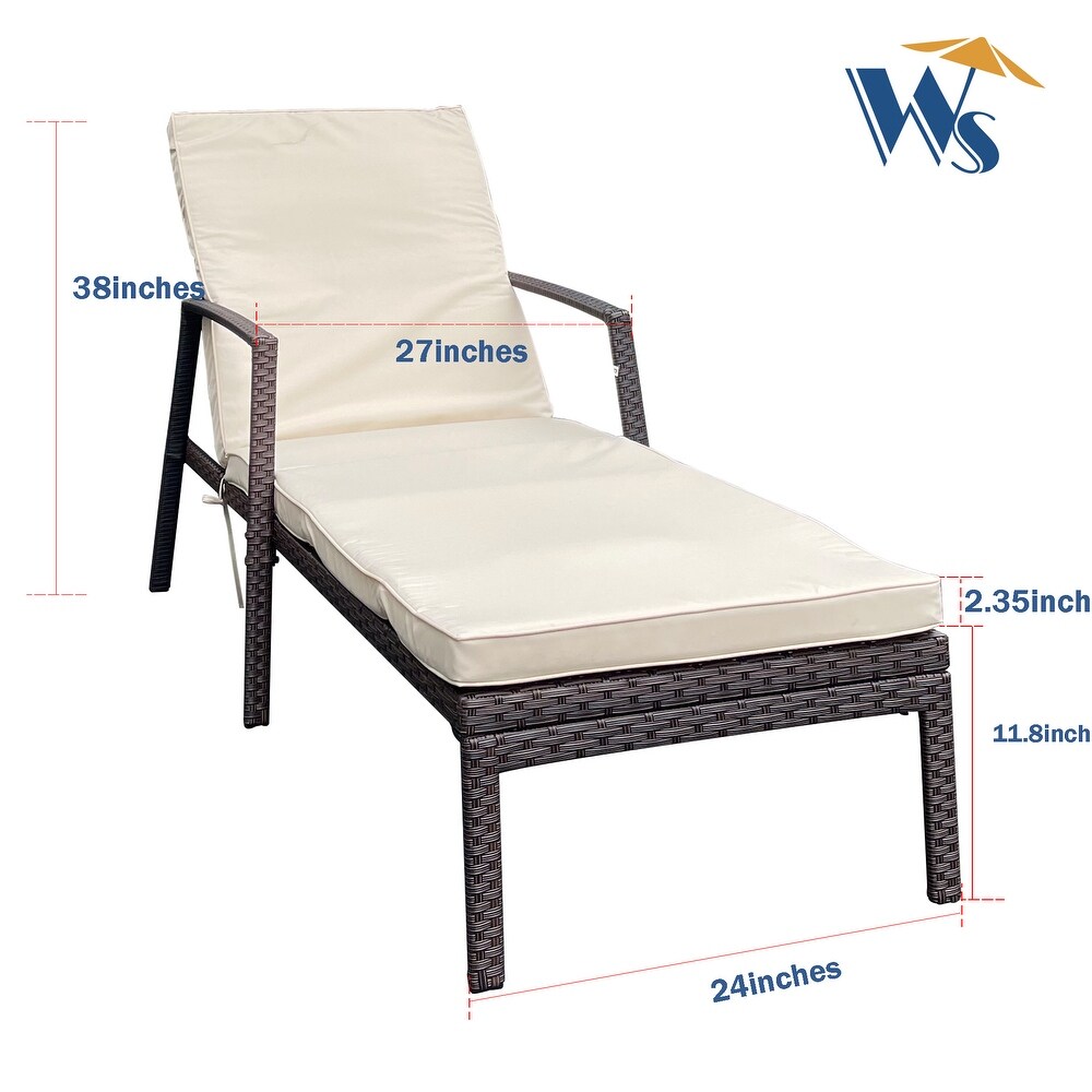 Rattan Wicker Patio Chaise Lounges chair