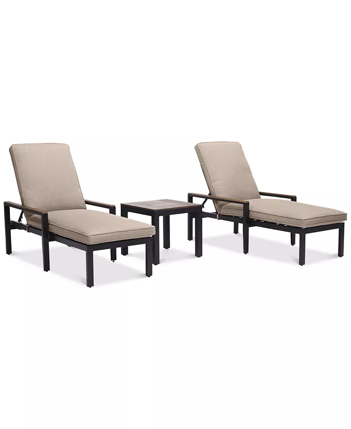 Agio CLOSEOUT! Stockholm Outdoor 3-Pc. Chaise Set (2 Chaise Lounge and End Table) with outdoor Cushions