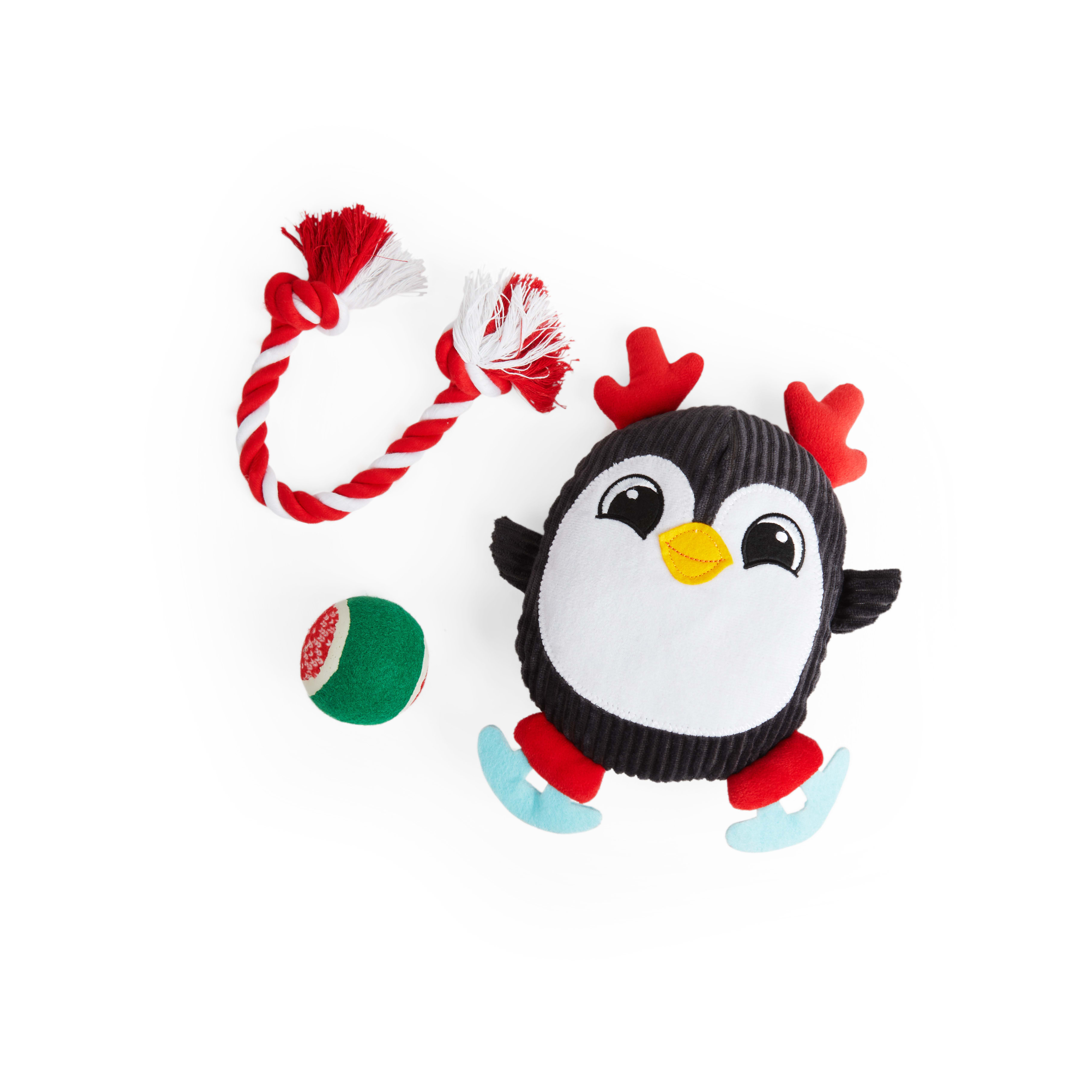 More and Merrier Penguin Dog Toy， Medium， Pack of 3