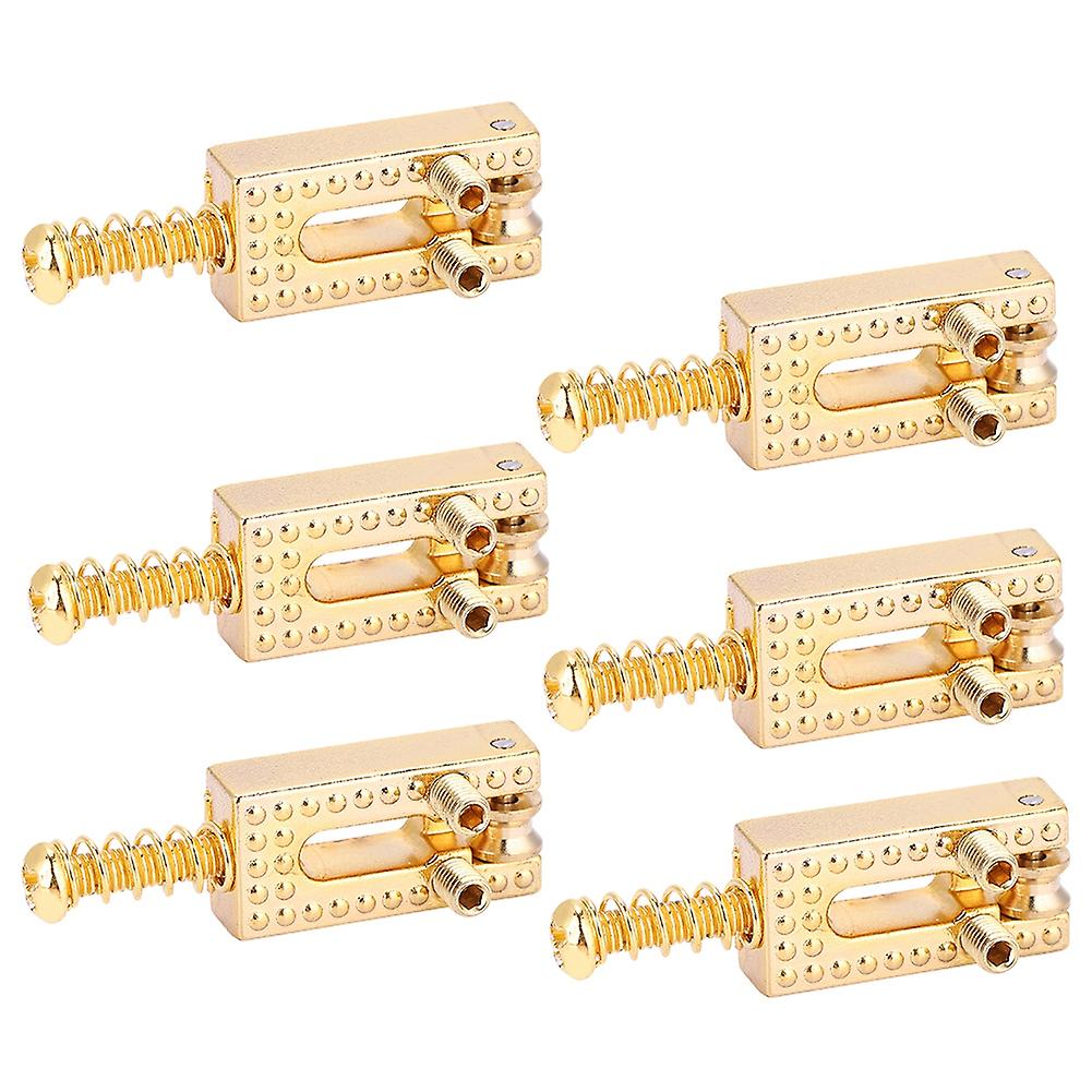 6pcs Guitar Saddles With Roller Bridge Guitar Repair Parts (gold)