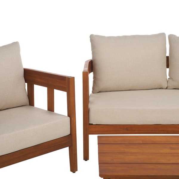 Safavieh Outdoor Living Owen 4 Pc Set / Natural/Taupe