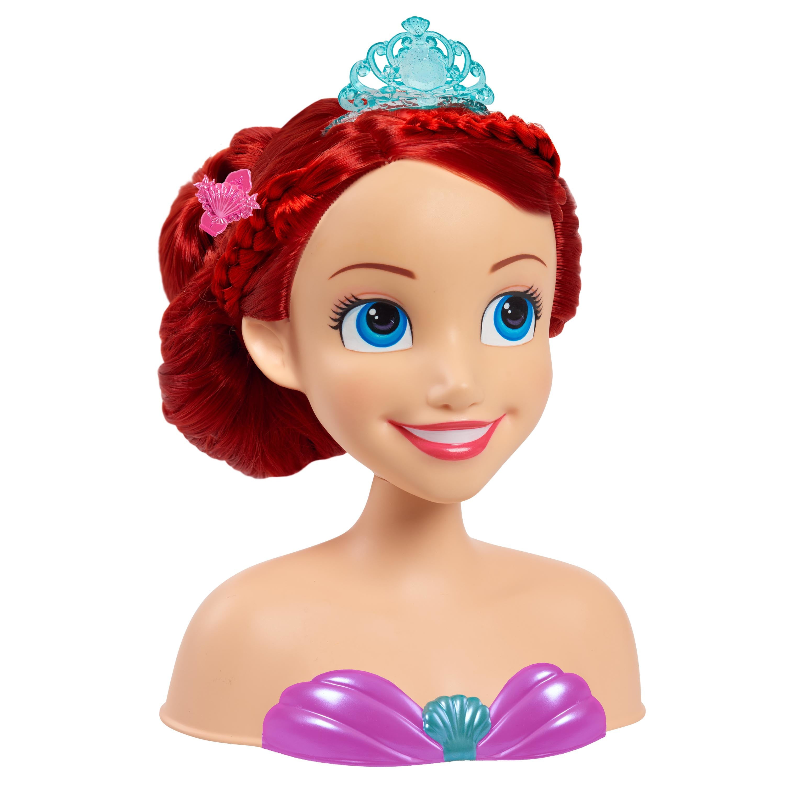 Disney Princess Ariel Styling Head, 18-pieces, Pretend Play, Officially Licensed Kids Toys for Ages 3 Up, Gifts and Presents