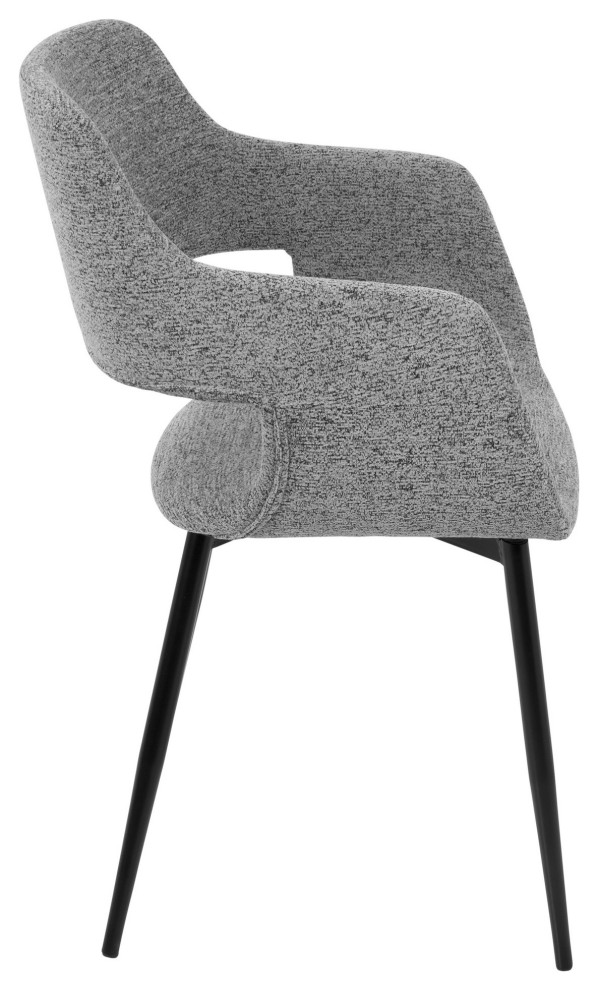 Margarite Chair  Set of 2  Gray Fabric/Black Legs   Midcentury   Dining Chairs   by u Buy Furniture  Inc  Houzz