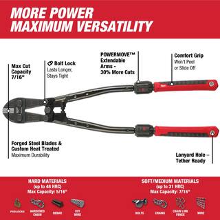 MW 24 in. Adaptable Bolt Cutter With POWERMOVE Extendable Handles W 14 in. Adaptable Bolt Cutter 48-22-4124-48-22-4114