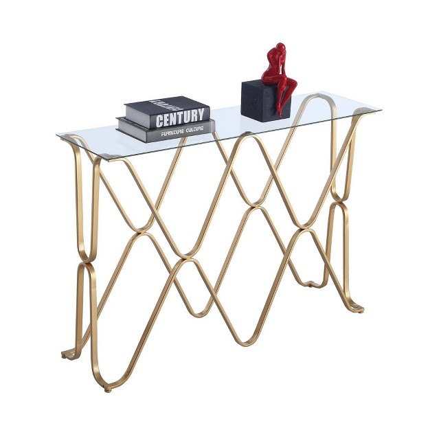 Neptune Console Table Glass Top gold Breighton Home