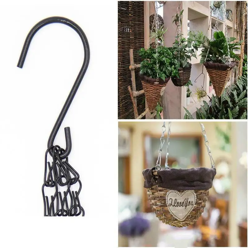 Hot selling Durable Garden Supplies 3 Point Gardening Plant Flower Pot Basket Hanging Chain with Hooks