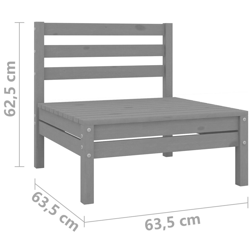 vidaXL Patio Middle Sofa Gray Solid Pinewood   25\