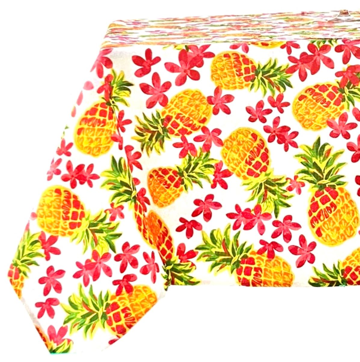 Outdoor Oasis Tropical Pineapple Fabric Indoor/Outdoor Umbrella Tablecloth W/Zipper Closure