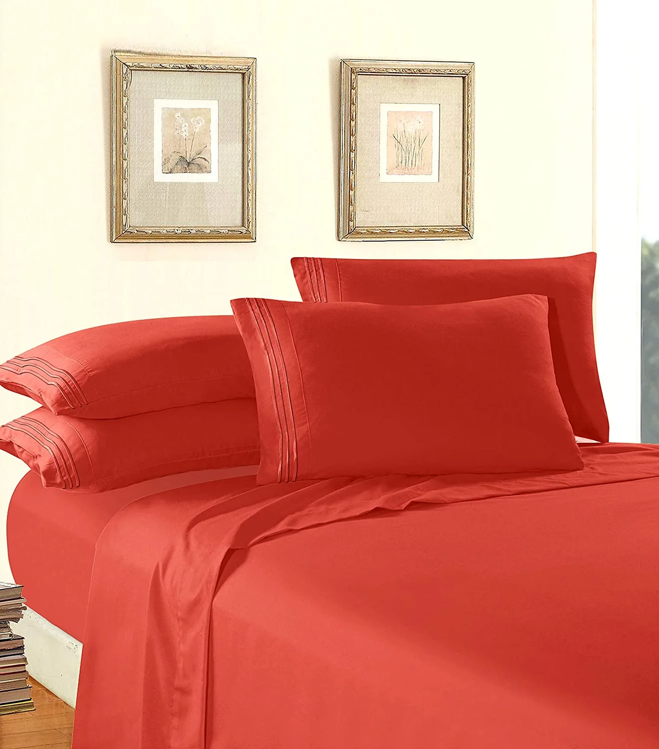 Luxury Soft 1500 Thread Count Egyptian 4 pcs Premium Quality Wrinkle Resistant Coziest Bedding Set Deep Pockets Queen