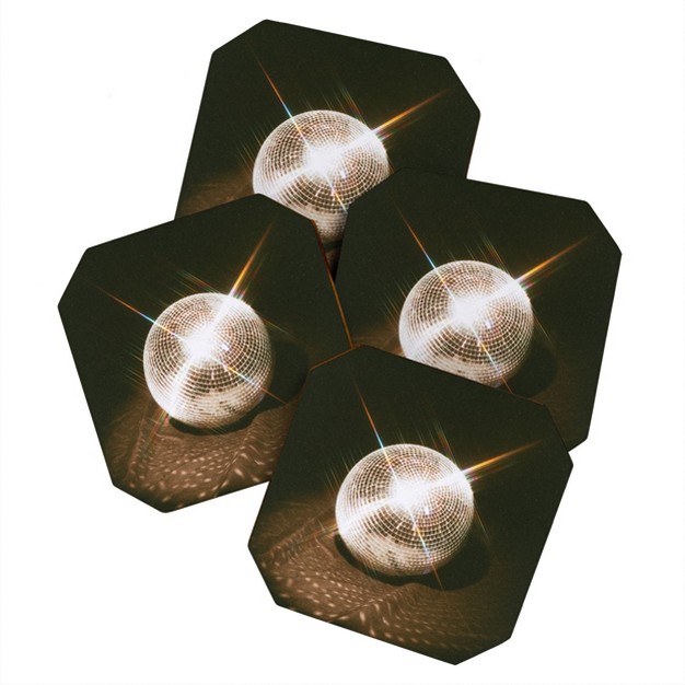 Samantha Hearn Disco Ball Art Coaster Set Deny Designs