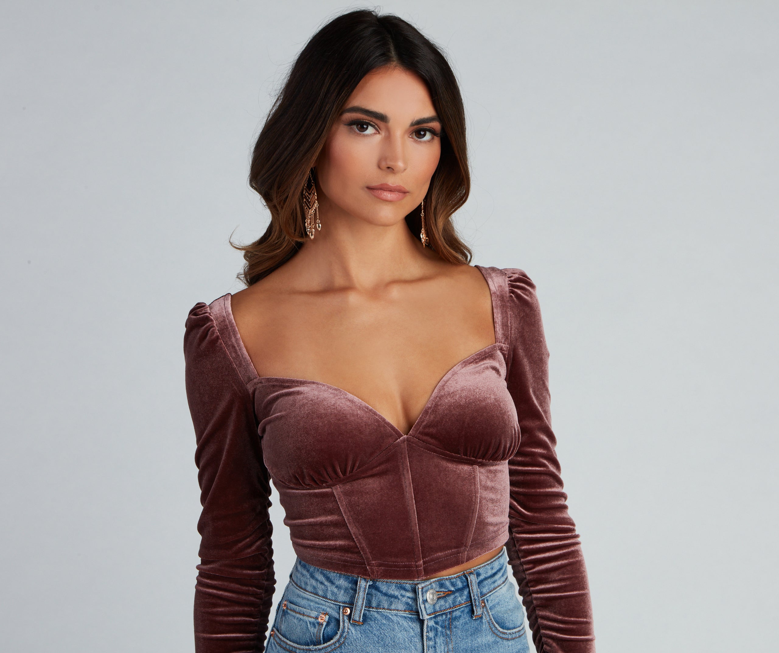 Luxe Velvet Corset Crop Top