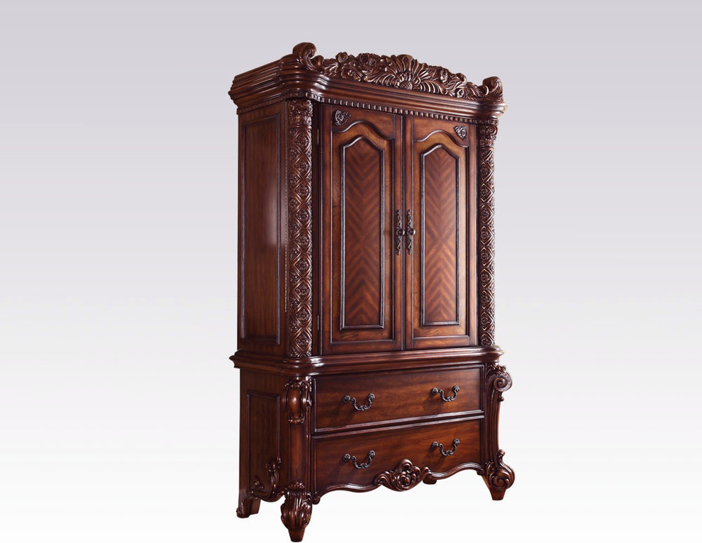 Acme Vendome Traditional TV Armoire  Cherry   Victorian   Entertainment Centers And Tv Stands   by Emma Mason  Houzz