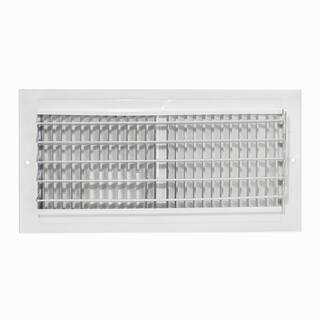 EZ-FLO 14 in. x 6 in. 2-Way Steel WallCeiling Register White 61613