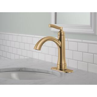 Delta Faryn Single Handle Single Hole Bathroom Faucet in Brushed Gold 15822LF-CZ