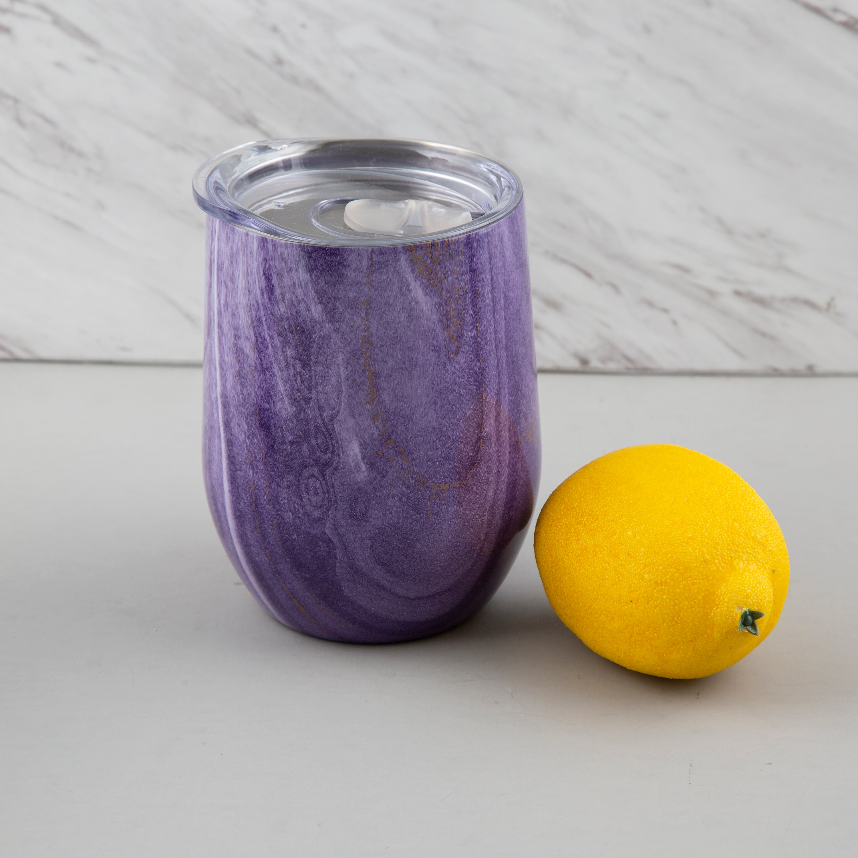 12 Oz Purple Geo Wine Tumblers, Set Of 2