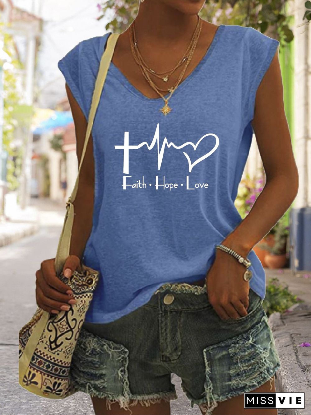 Faith Hope Love V-neck Tank Top