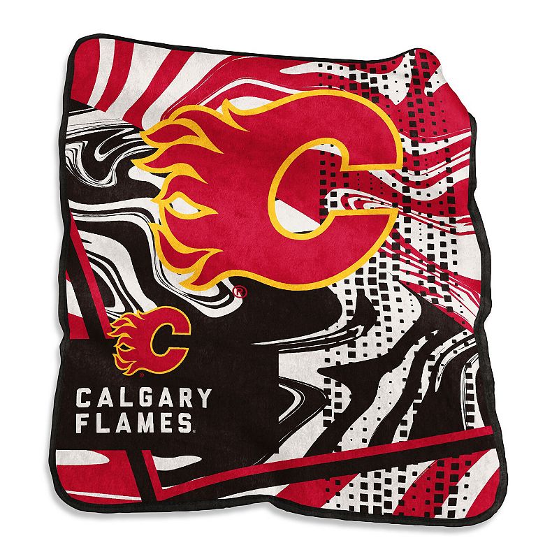 Calgary Flames 50 x 60 Swirl Raschel Throw Blanket