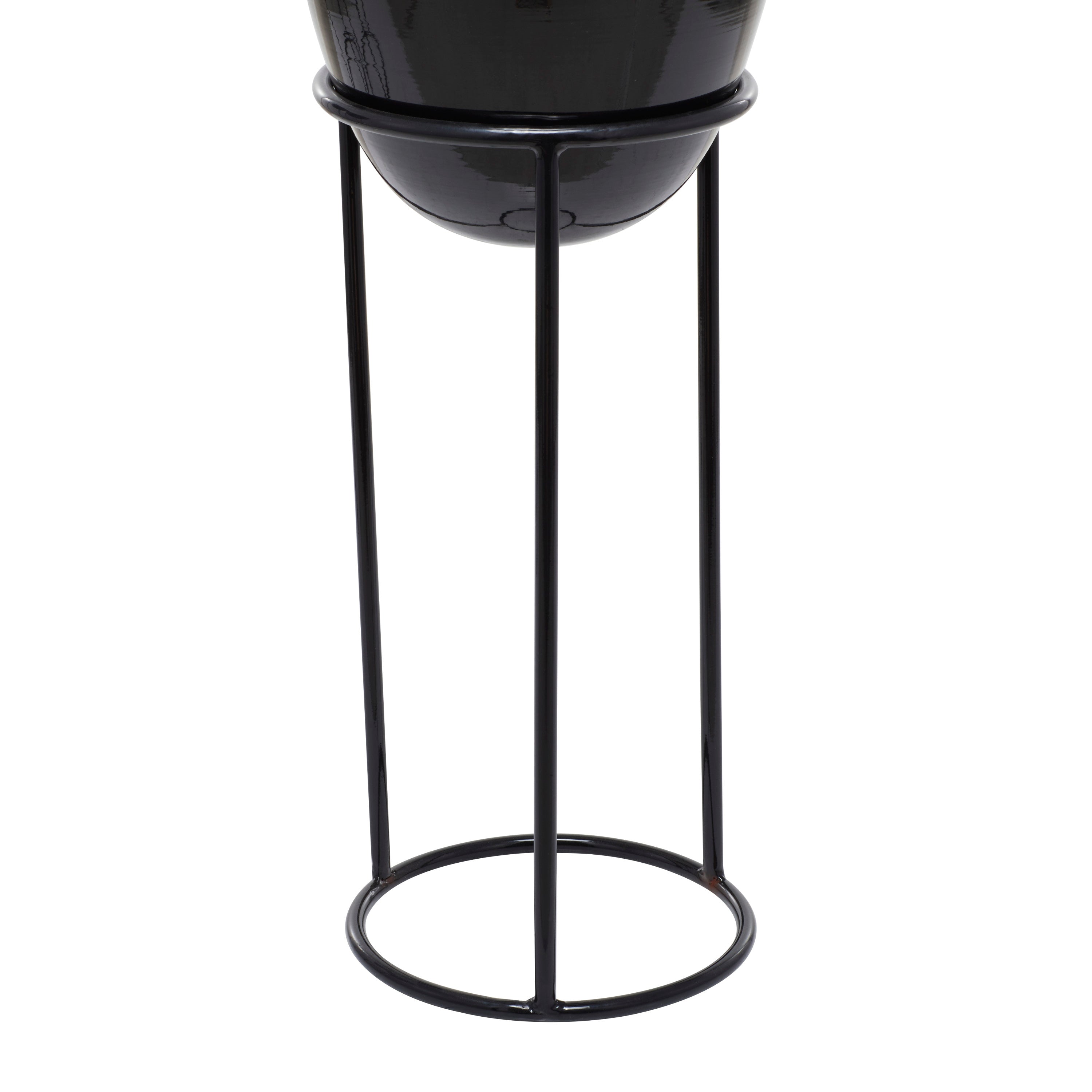 CosmoLiving by Cosmopolitan 36", 33", 26"H Black Metal Planter with Removable Stand (3 Count)