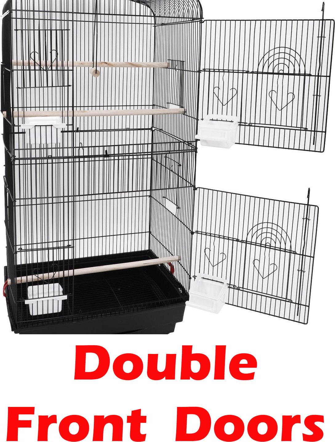 Large 36  Portable Hanging Travel Open Top Bird Flight Cage With Play Toys and 10Step Cross Ladder for Parakeets Finches Canaries Lovebirds Small Quaker Parrots Cockatiels Budgie Green Cheek Conure  Crowdfused