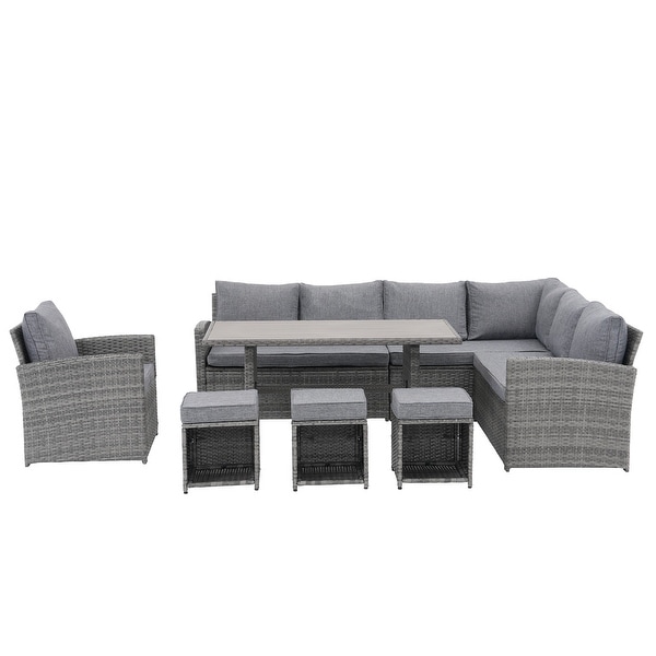 Outdoor 8piece Wicker conversation set Patio Sofa Furniture