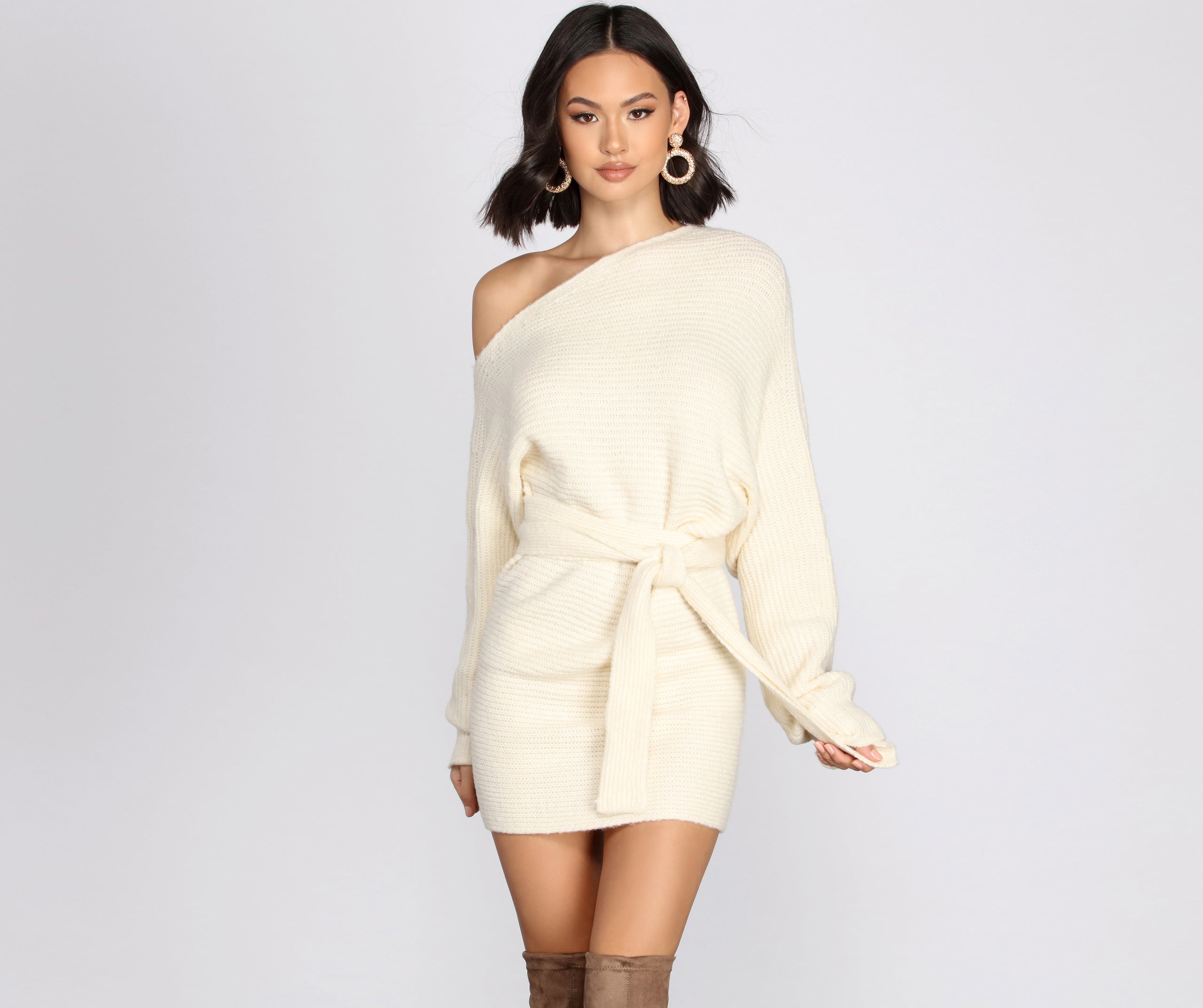 Cozy Up Dolman Sleeve Sweater Dress