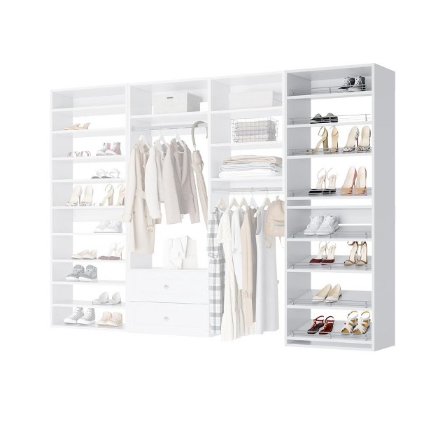 Modular Closets Built in Closet Tower With Slanted Shoe Shelves