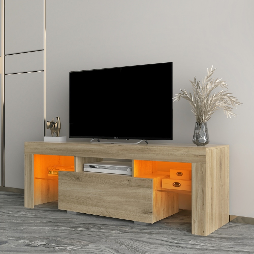 Entertainment TV Stand  Large TV Stand TV Base Stand with LED Light TV Cabinet.