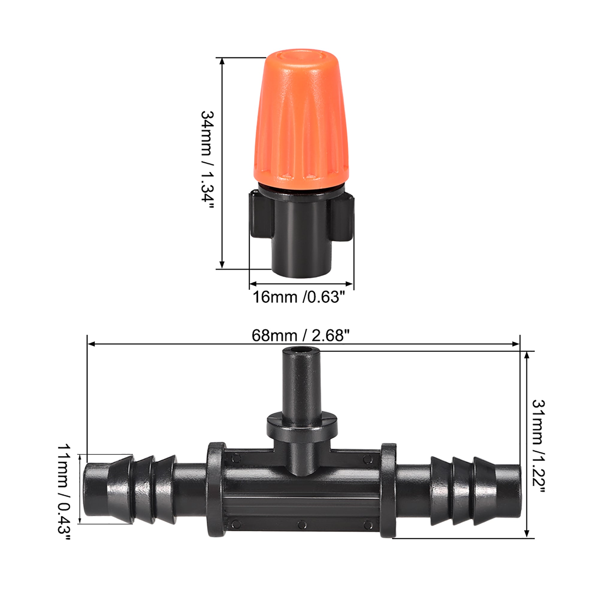 Adjustable Spray Drippers， Mist Nozzle Sprinkler w 1/2