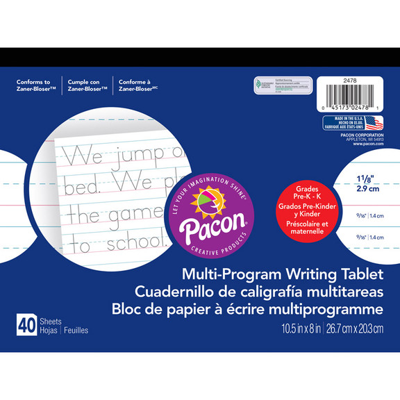 Pacon PAC2478 Writing Paper 40 Sht 10.5 X 8 1 1/8 ...