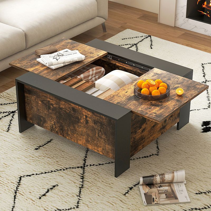 Coffee Table With Sliding Top And Hidden Compartment