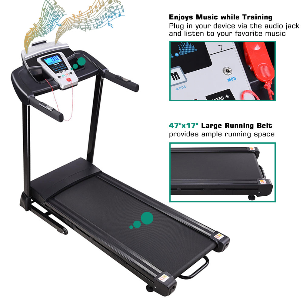 Yescom Folding Treadmill with Speaker 2.25HP 47x17in Running Belt