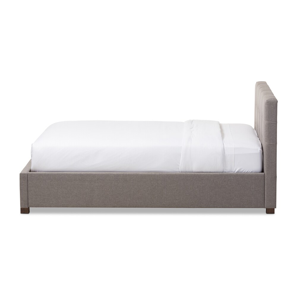 Contemporary Tufted Upholstered Storage Platform Bed by Baxton Studio