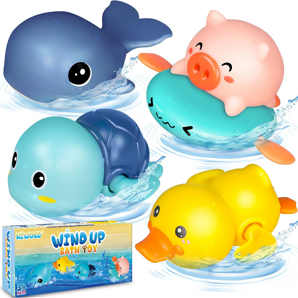 Niwoed Bath Swimming Pool Water Toys for Kids Birthday Gifts（4 Pcs Set）