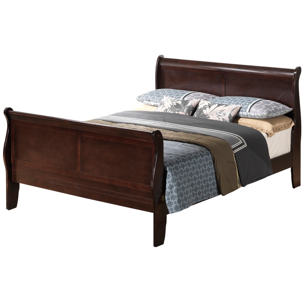 Louis Philippe Full Sleigh Bed with High Footboard