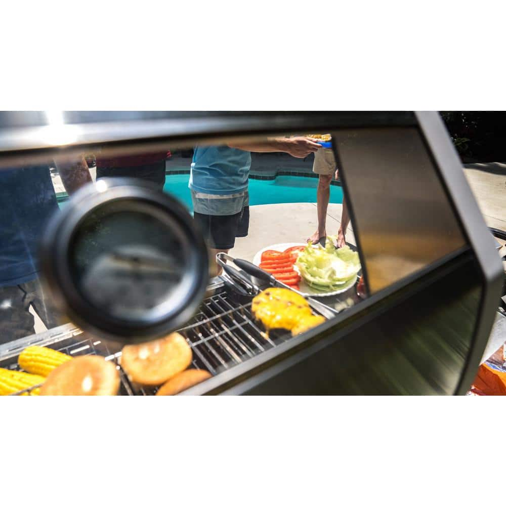 Monument Grills 4-Burner Propane Gas Grill in Stainless with Clear View Lid, LED Controls, Side and Sear Burners 35633