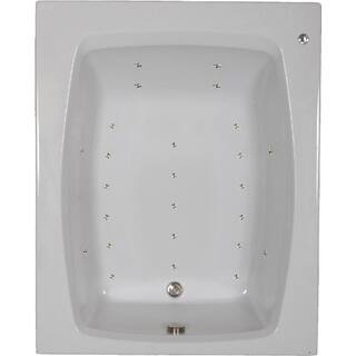 Comfortflo 60 in. Acrylic Reversible Drain Rectangular Alcove Air Bath Bathtub in White A6048-A White