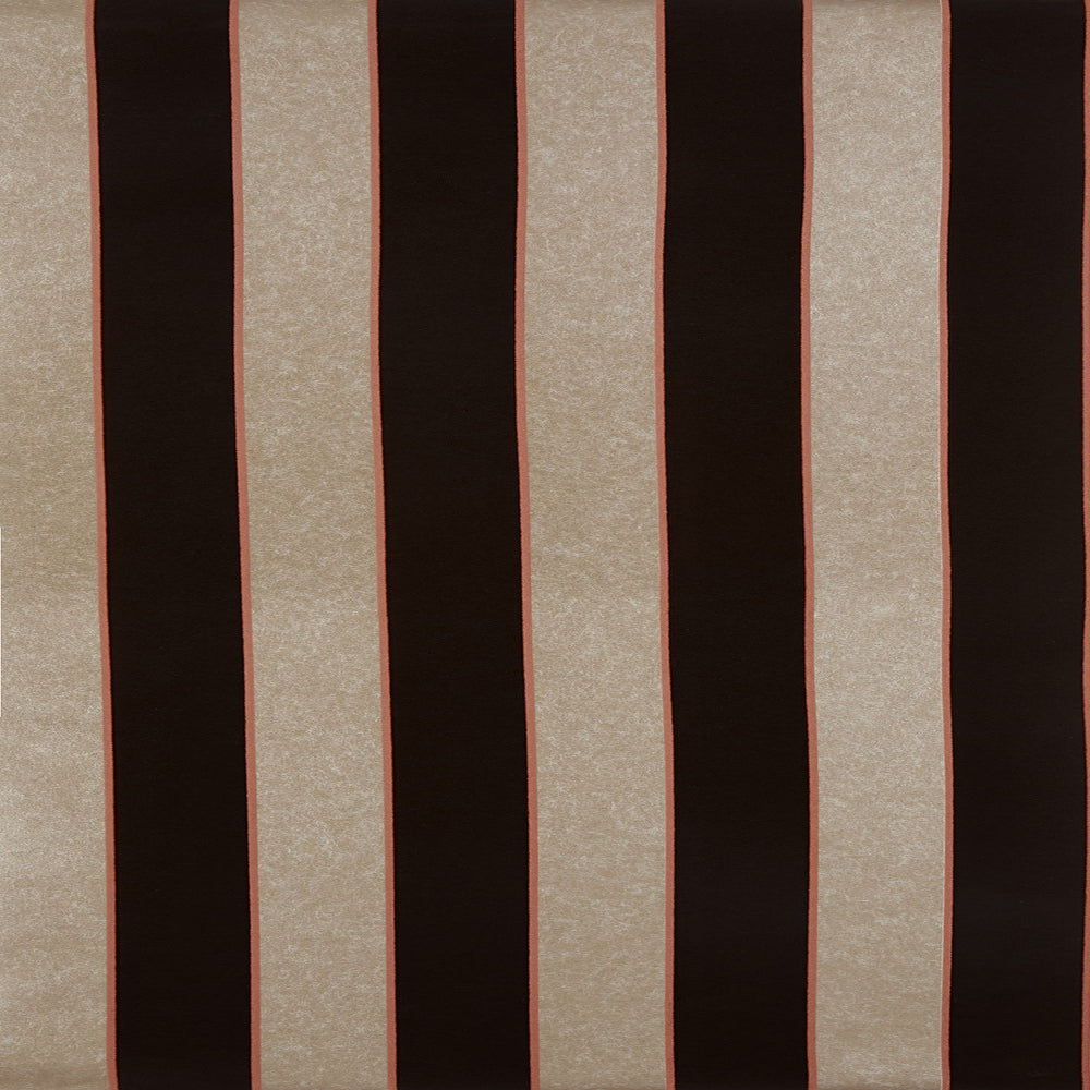 Regency Stripe Bronze/Coral Flocked Wallpaper