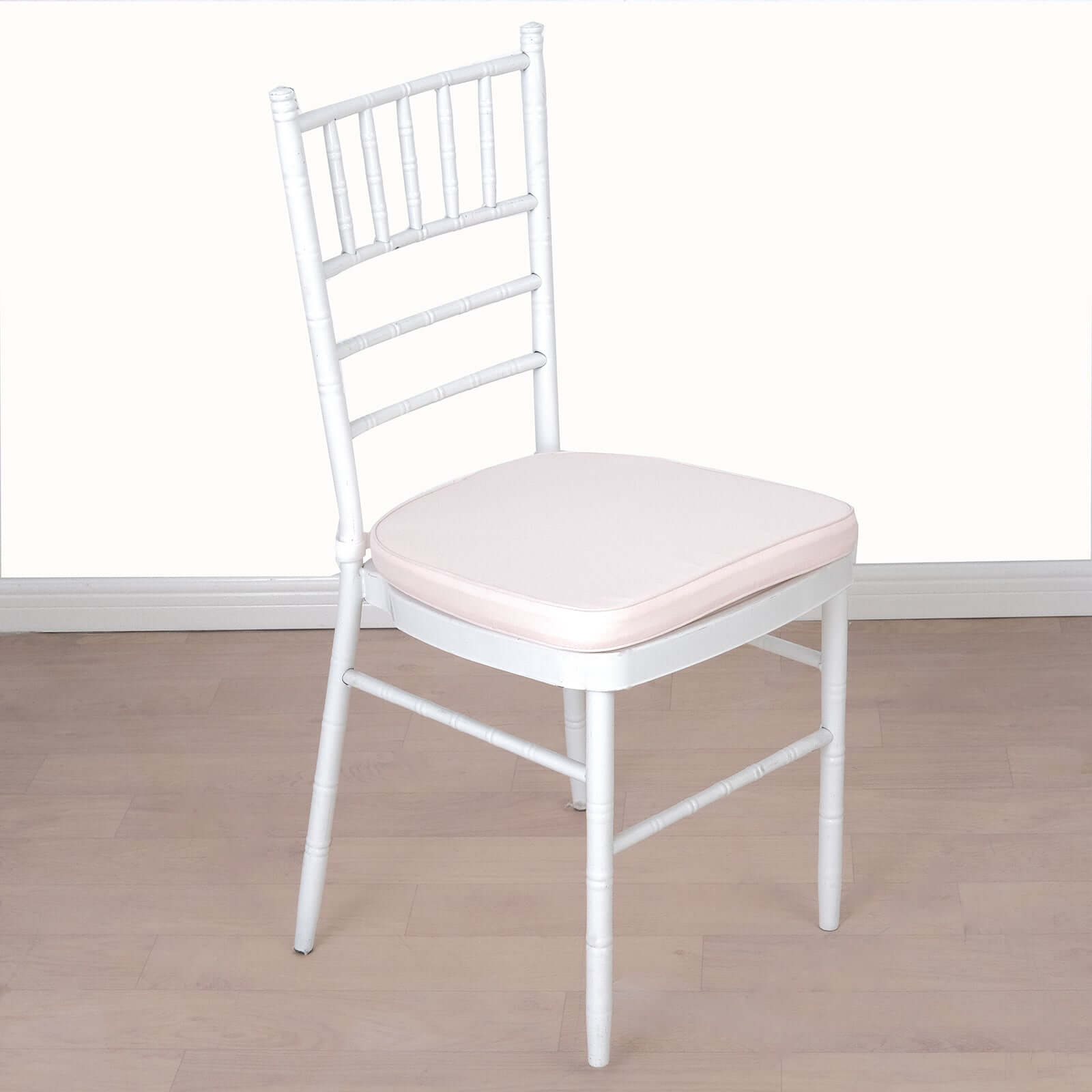 Blush Chiavari Chair Pad, Memory Foam Seat Cushion With Ties and Removable Cover 1.5