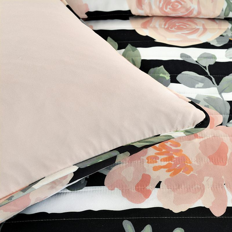 Lush Decor Amara Watercolor Rose Quilt Set