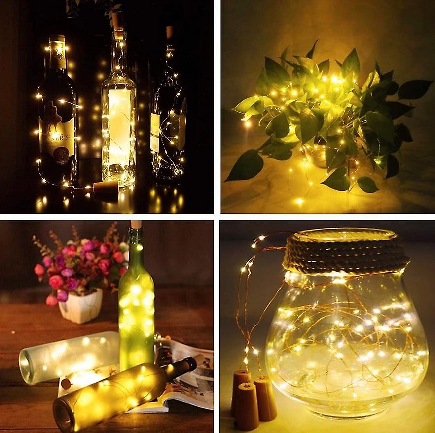 6pcs/lot Cork Wine Bottle Light 2m 20led Diy Led String Lighting Strip For Garland Party Wedding Christmas Halloween Bar Dcor