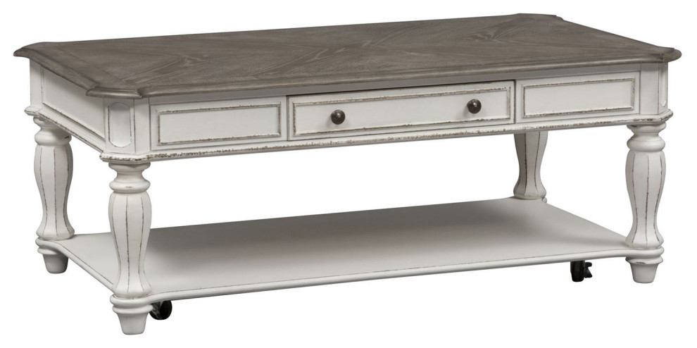 Liberty Furniture Magnolia Manor Rectangular Cocktail Table in White   Farmhouse   Coffee Tables   by Unlimited Furniture Group  Houzz