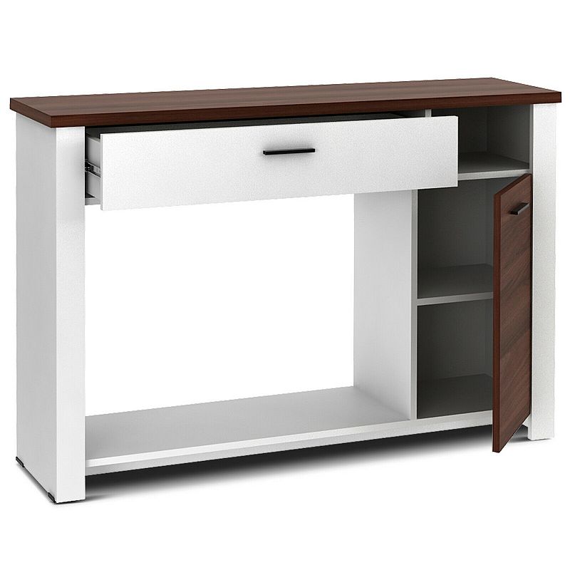 48 Inch Console Table with Drawer and Cabinet