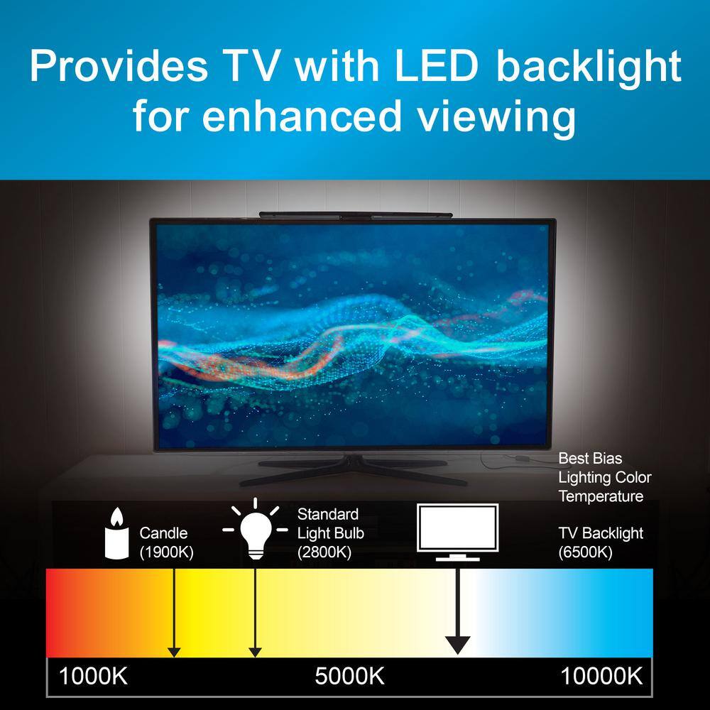 GE Indoor HDTV LED Antenna with Color-changing Lighting 45-Mile Range VHF UHF 1080P 4K Ready 57284