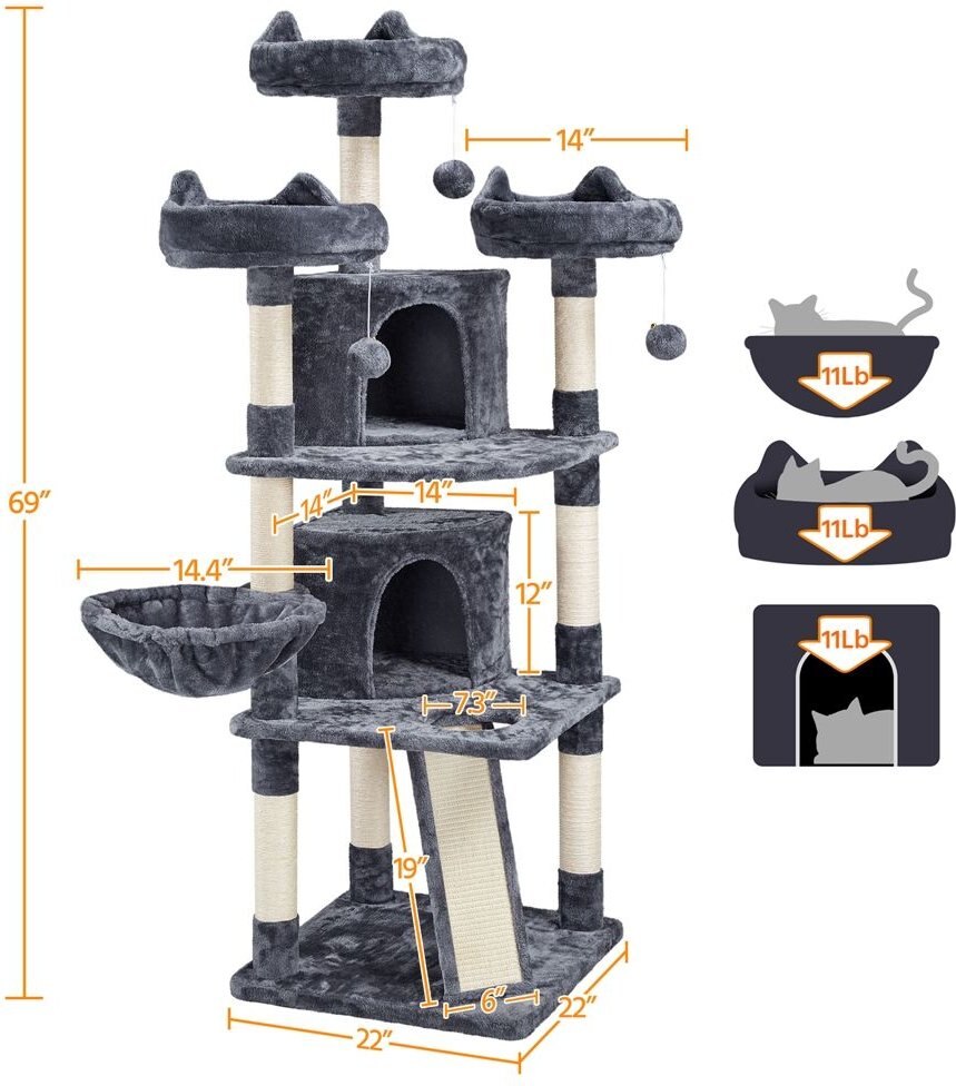 Yaheetech Multi-Level 68.5-in Cat Tree