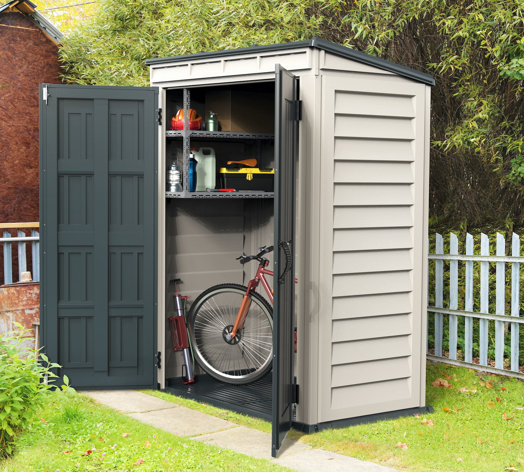 5x3 YardMate Pent Plus Vinyl Storage Shed with Molded Floor