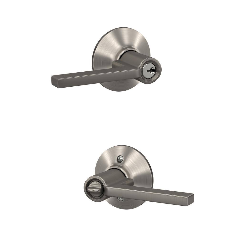 Schlage Latitude Satin Nickel Classic Keyed Entry Door Handle F51 V LAT 619